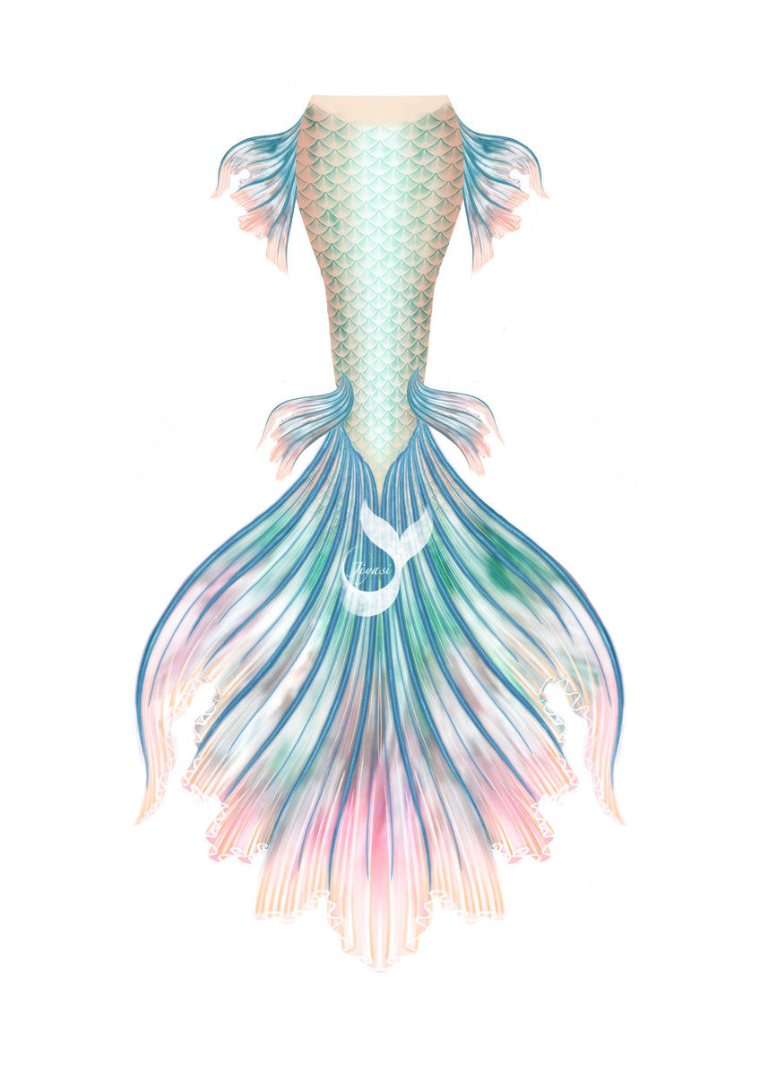 mermaid tail dress drawing Fabric Mermaid Tail