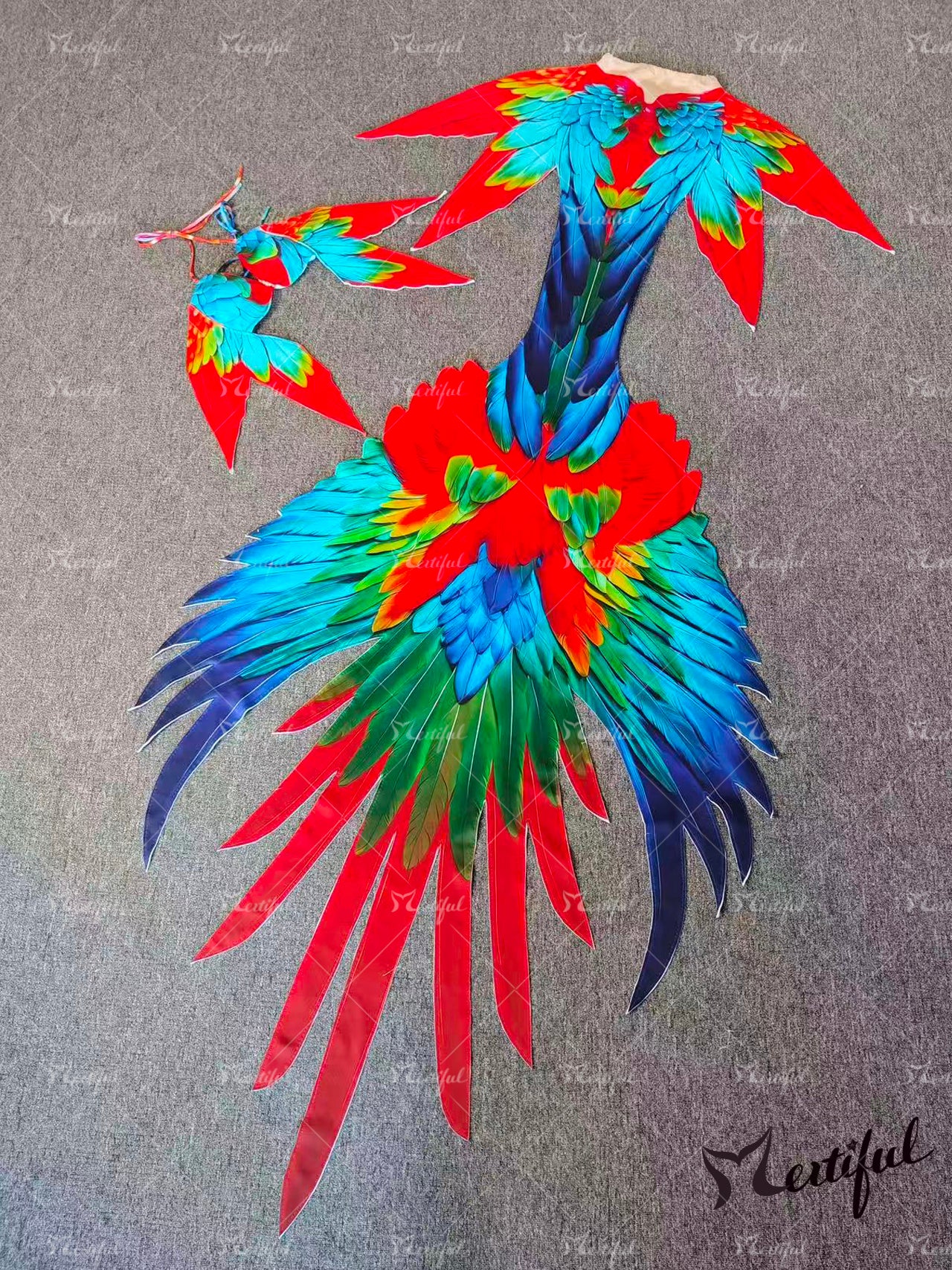 Mertiful Scarlet Macaw Mermaid Tail