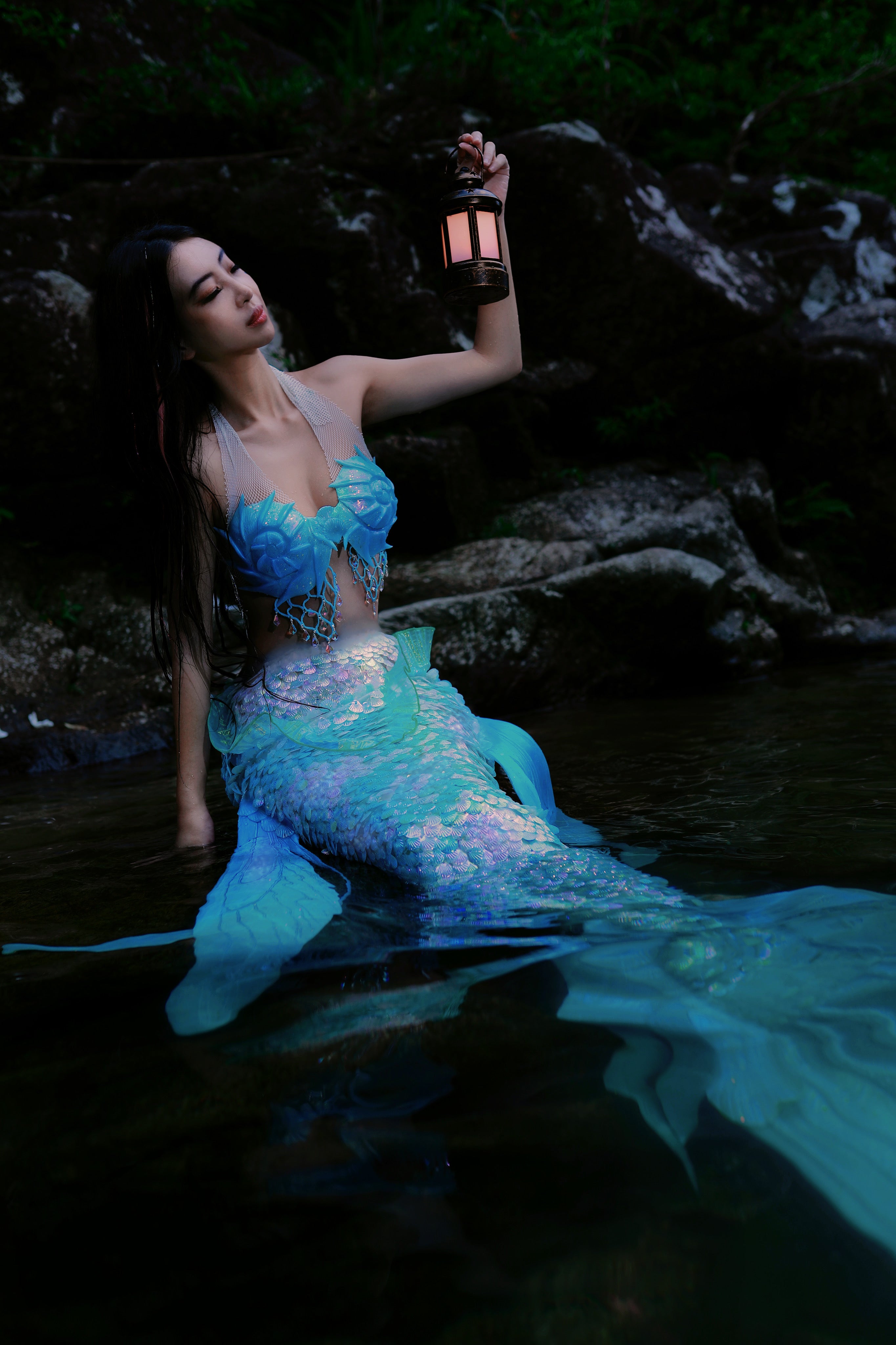 QIANZHI Conch Silicone Mermaid Top