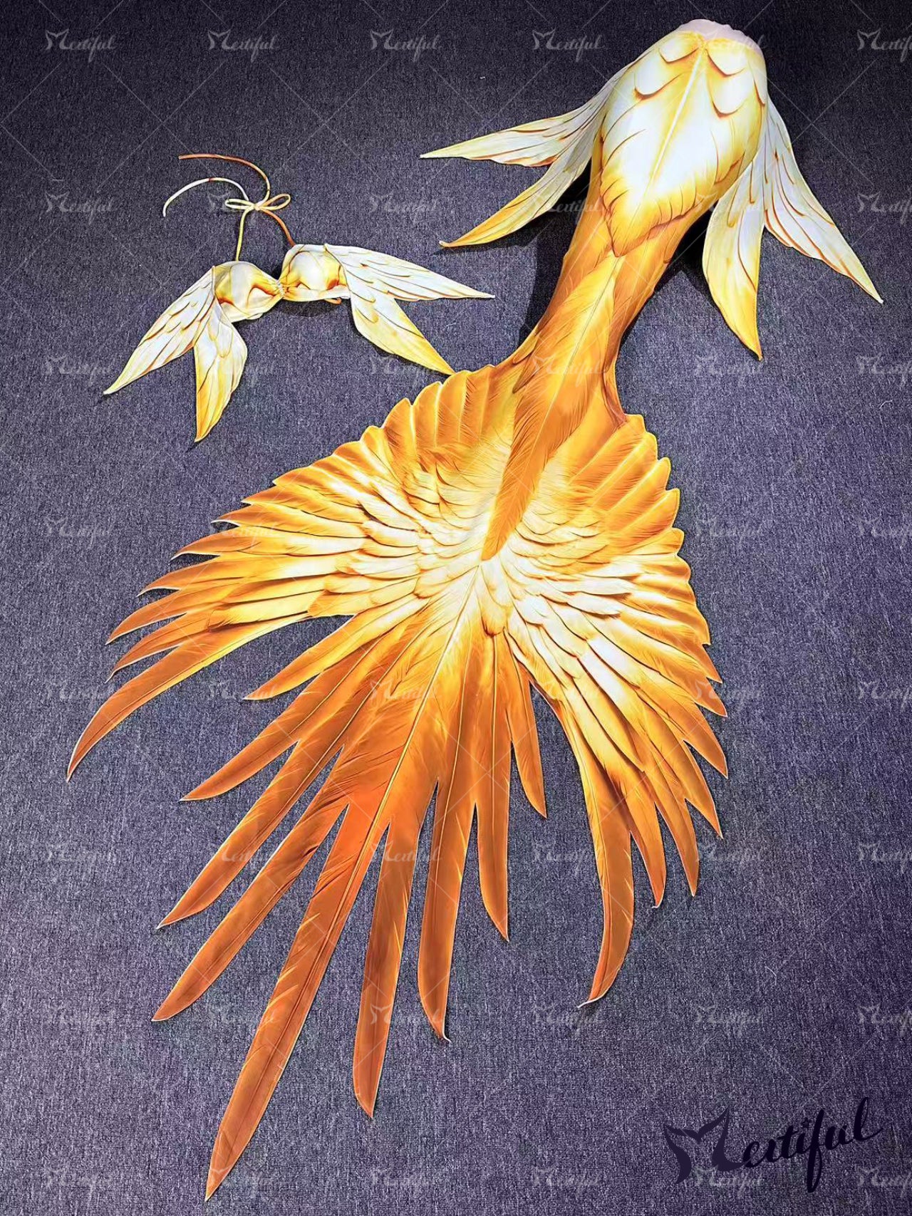 Mertiful Scarlet Macaw Mermaid Tail