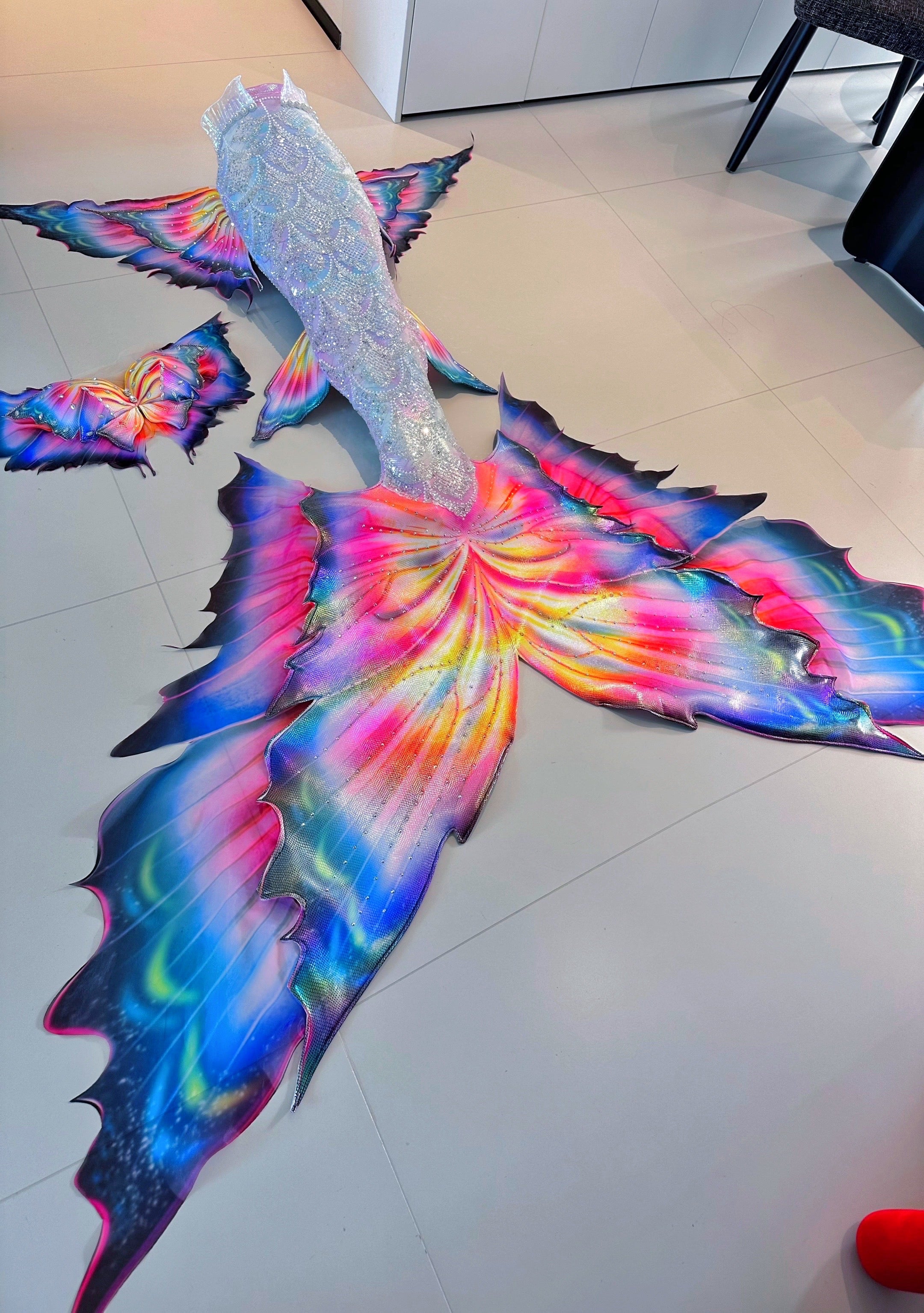 Rainbow Butterfly Mermaid Tail