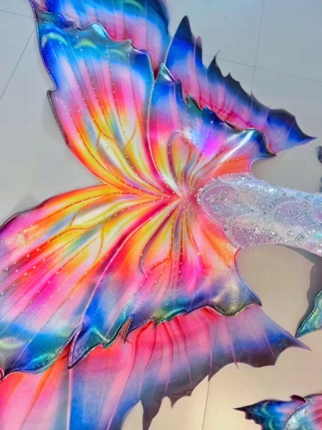 Rainbow Butterfly Mermaid Tail