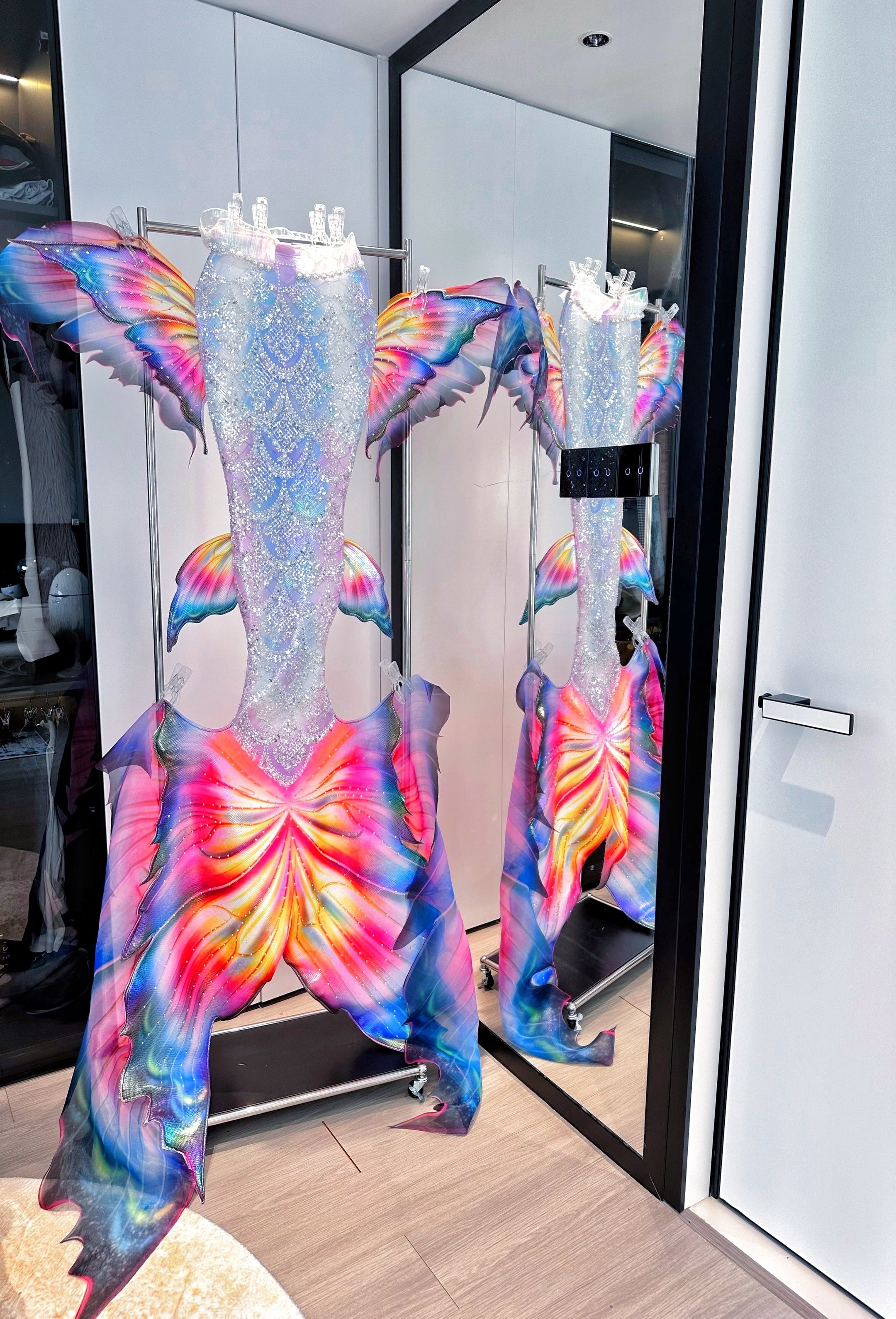 Rainbow Butterfly Mermaid Tail