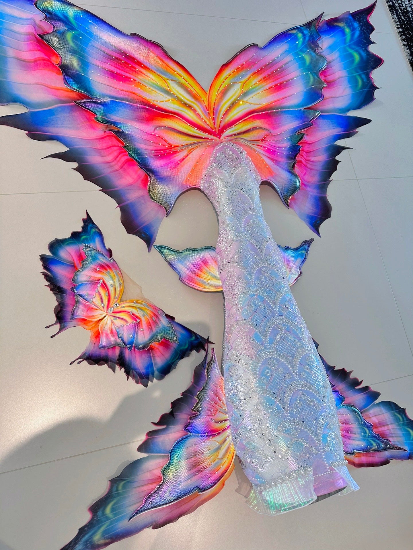 Rainbow Butterfly Mermaid Tail