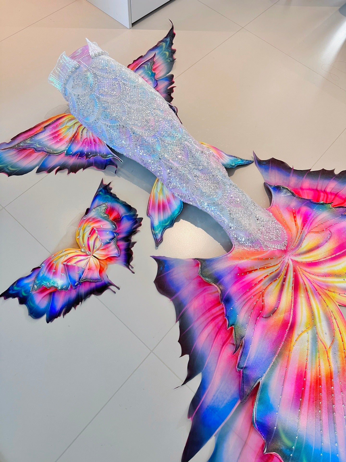 Rainbow Butterfly Mermaid Tail