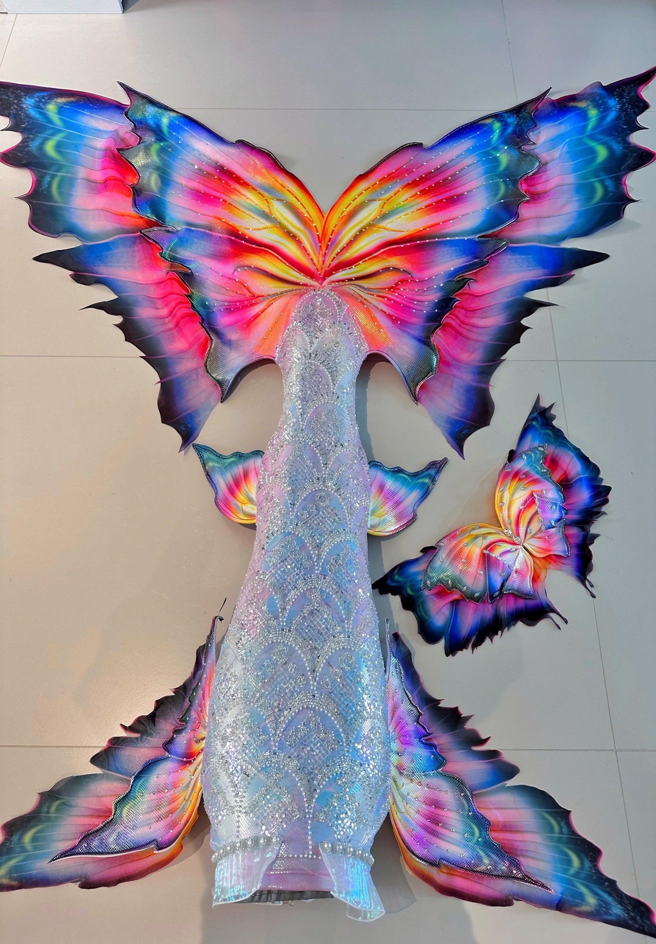 Rainbow Butterfly Mermaid Tail