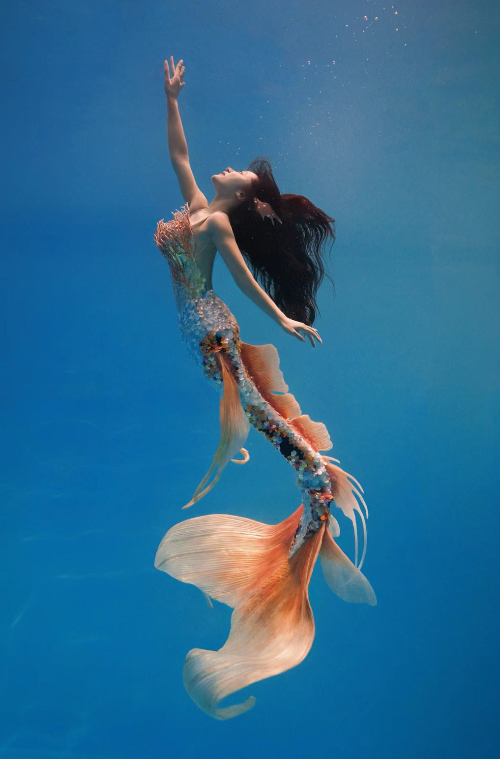 QIANZHI Coral UV Mermaid Top