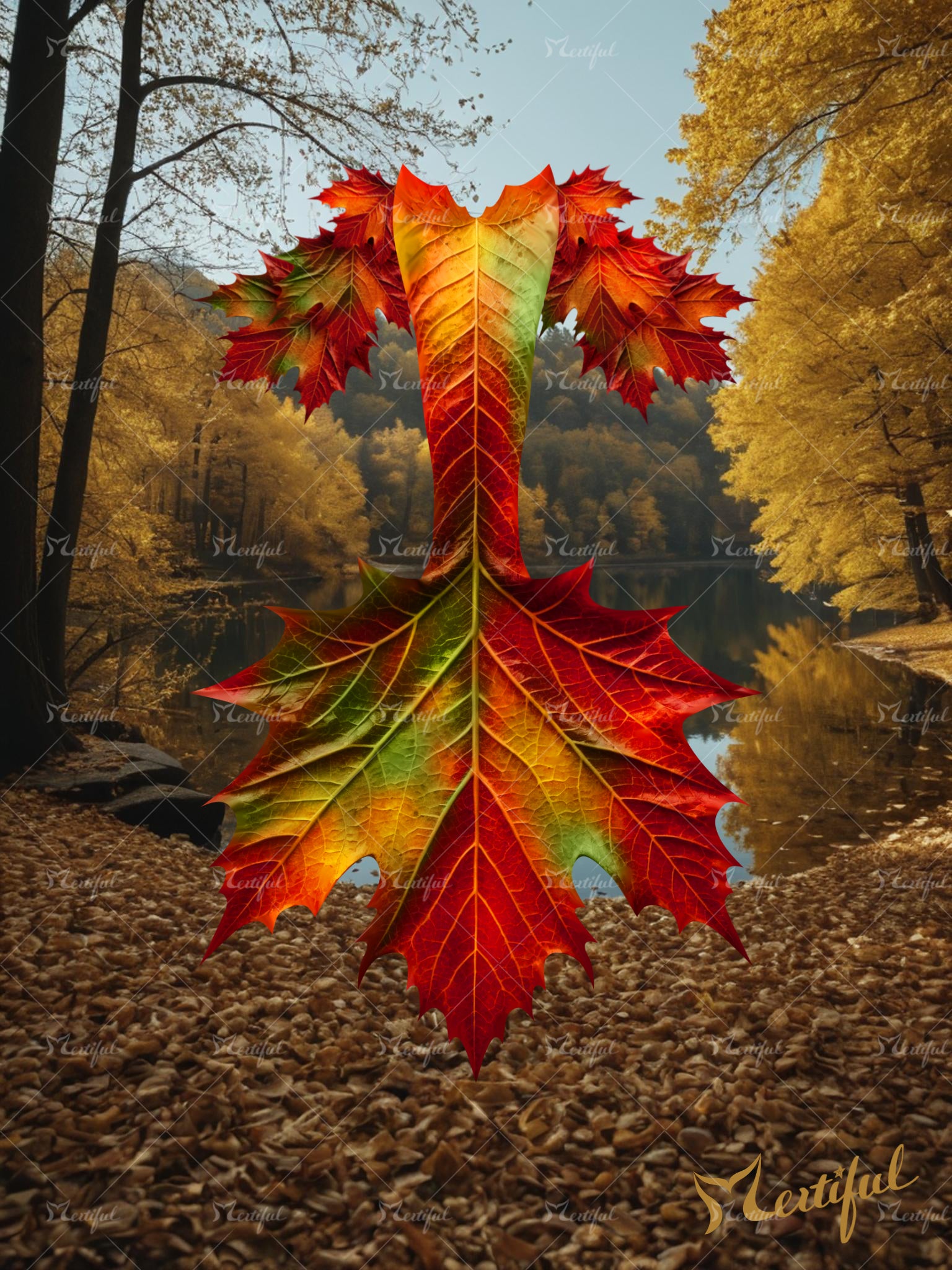 Mertiful Fallen Leaves Mermaid Tail