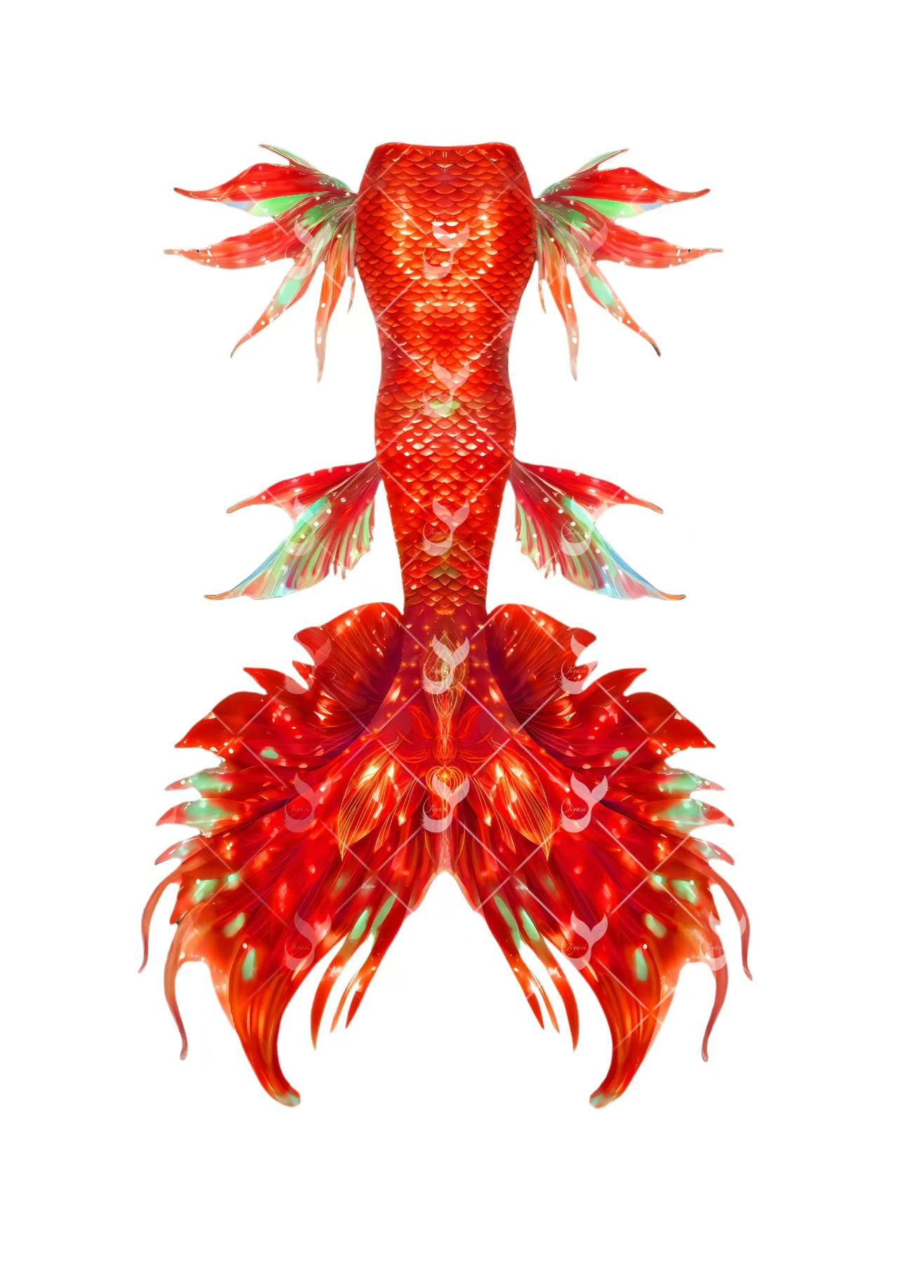 JIYASI Golden Phoenix Mermaid Tail