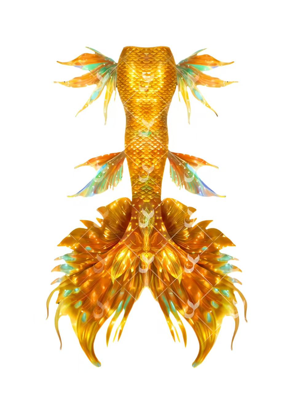 JIYASI Golden Phoenix Mermaid Tail