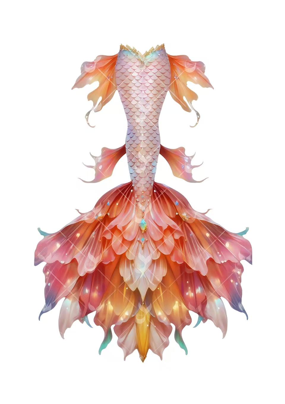 JIYASI Bloom Veil Mermaid Tail