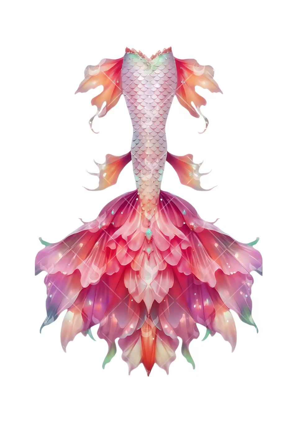 JIYASI Bloom Veil Mermaid Tail