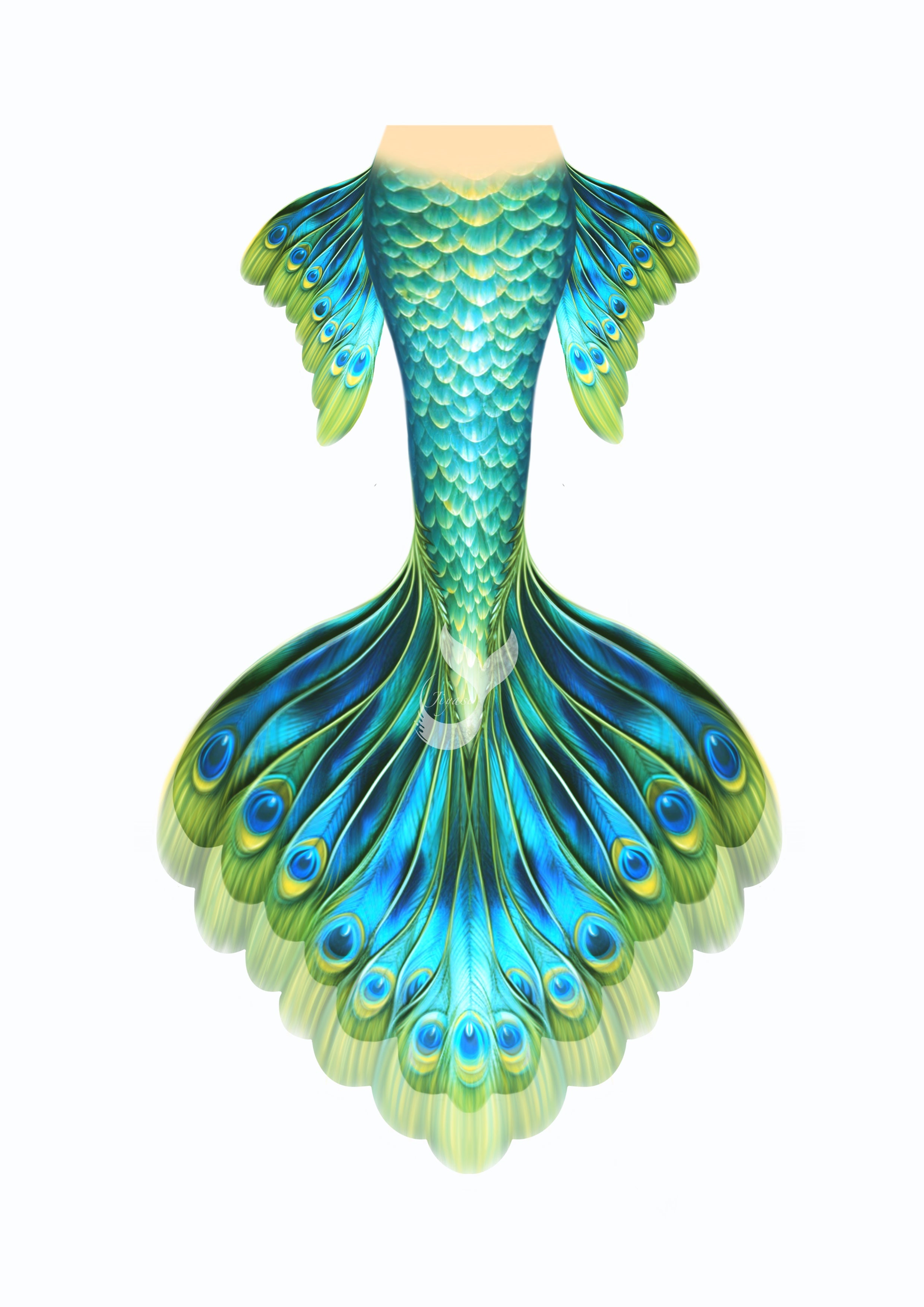 tiger lily mermaid tail Fabric Mermaid Tail